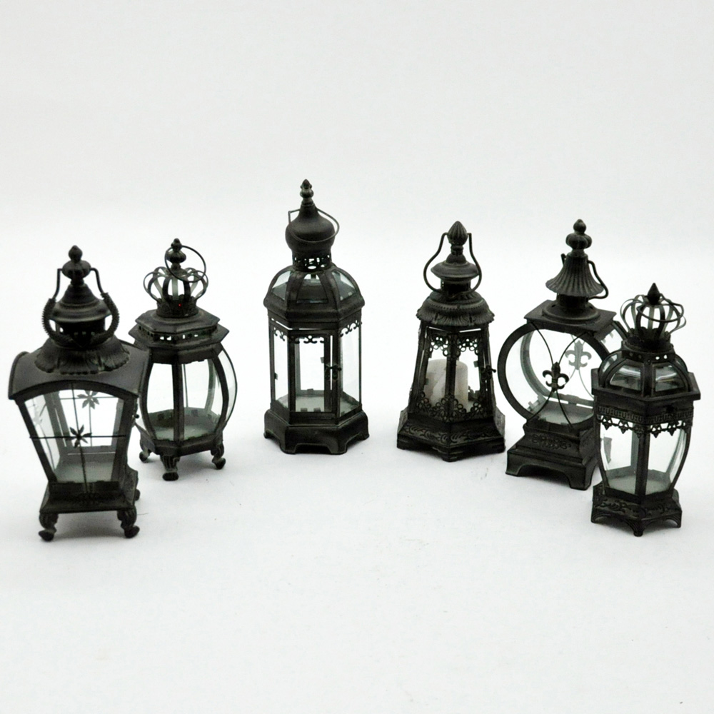 Acacia Home Metal Garden Lantern 40cm 6 Pack Image 3
