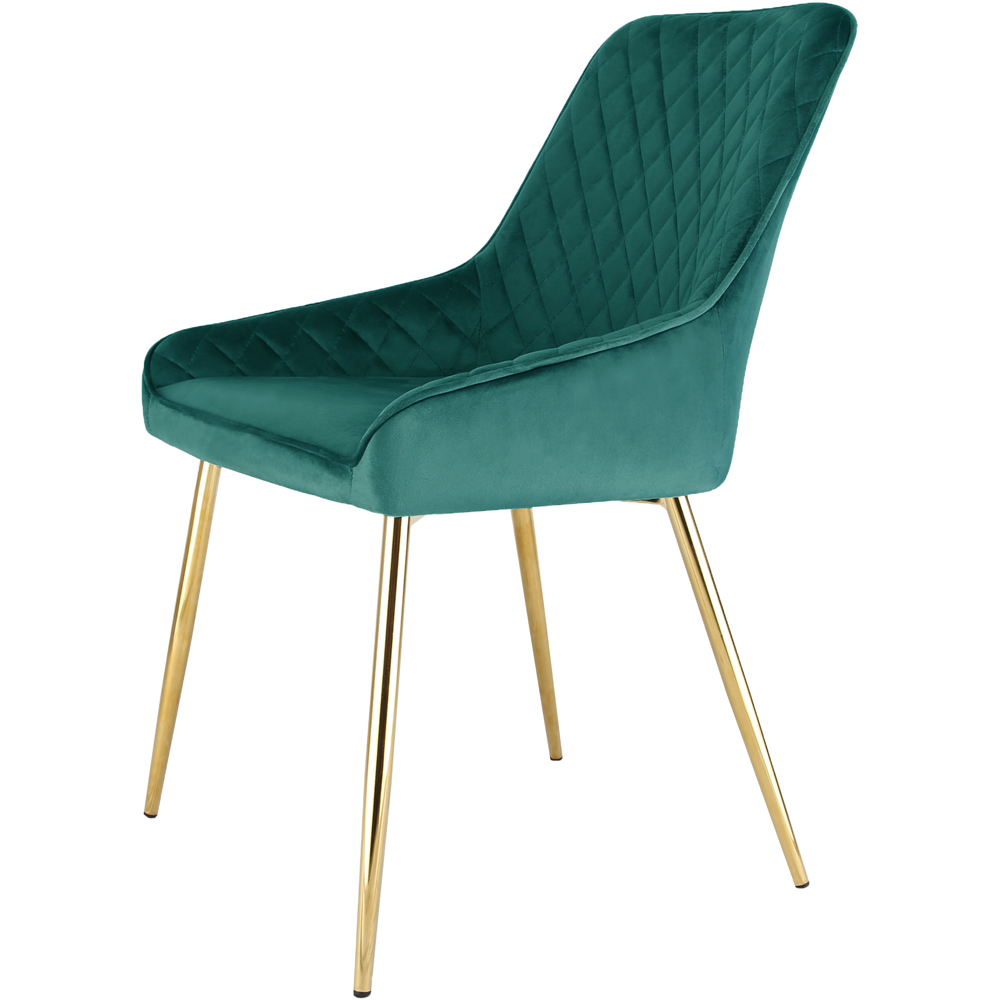 Hamilton Set of 2 Green Velvet Dining Chair Image 2