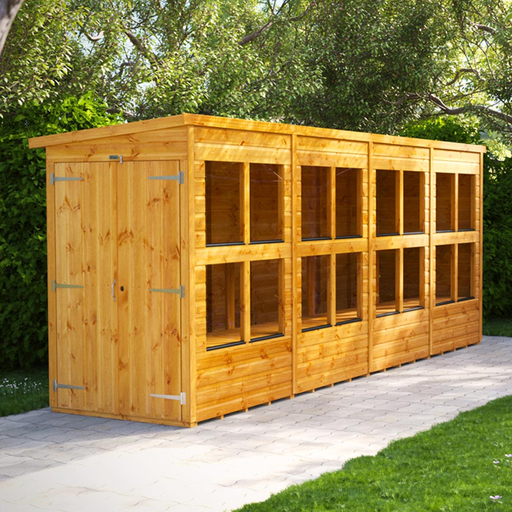 Power 16 x 4ft Pent Double Door Potting Shed Image 2