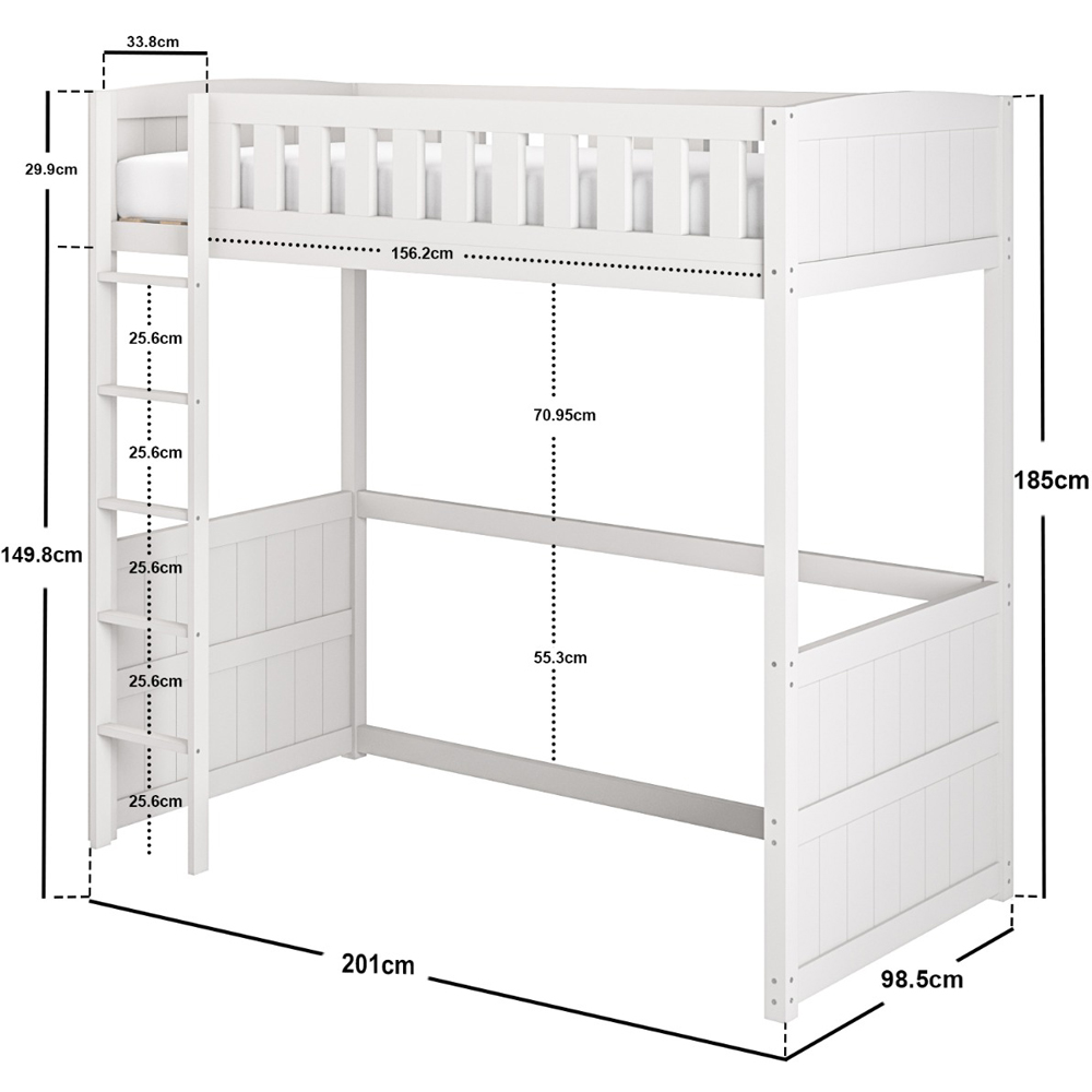 Flair Bea White Wooden High Sleeper Image 3
