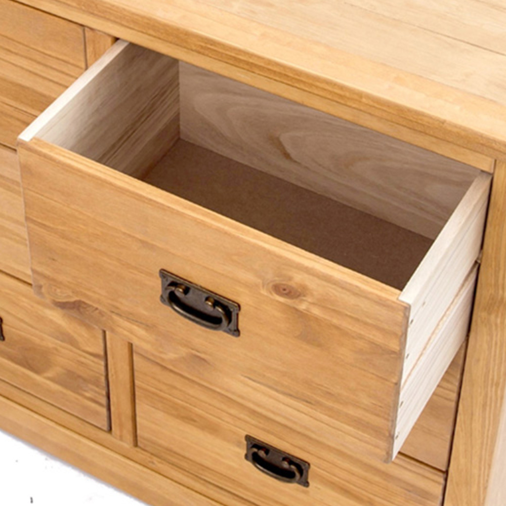 Cabinet Bits Lucca 6 Drawer Brown Brass Drop Handle Chest of Drawers Image 6