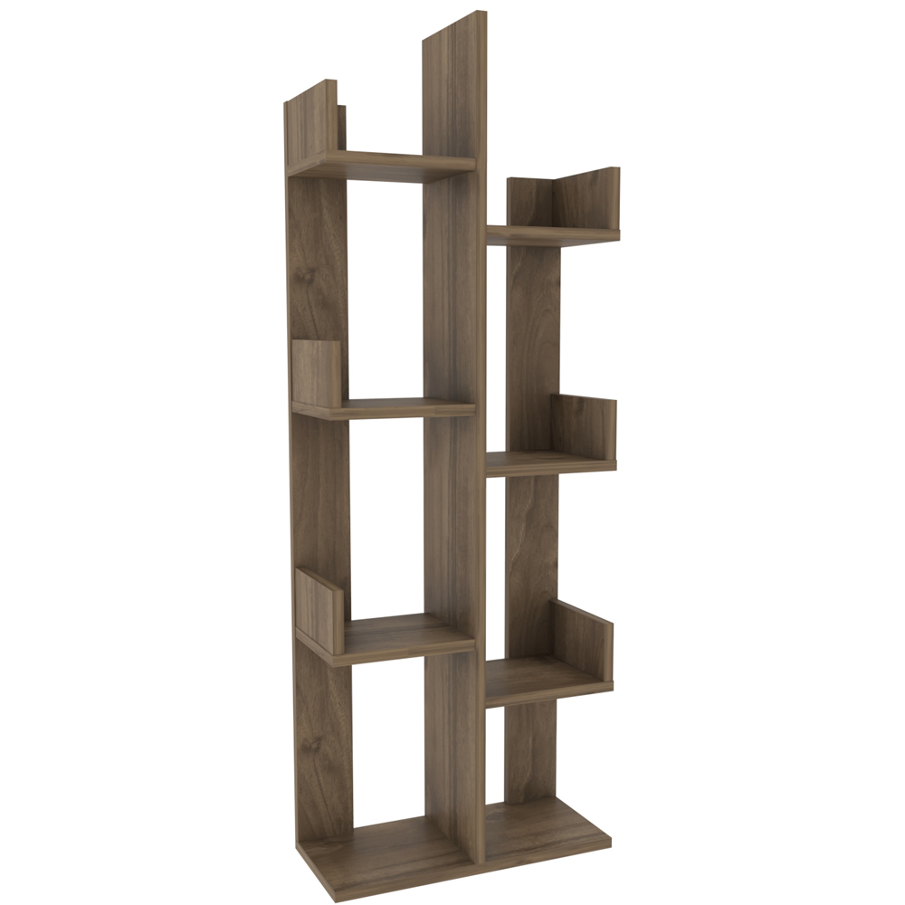 Decorotika Lui 8 Shelf Walnut Tall Tree Style Bookshelf Image 2