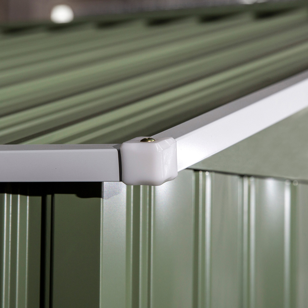 Outsunny 9 x 6ft Light Green Corrugated Steel Apex Garden Shed Image 4