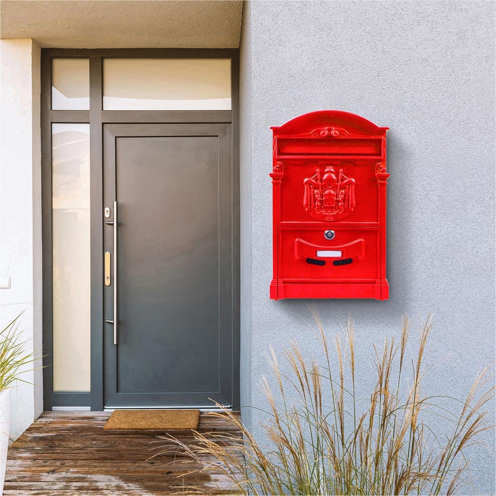 St Helens Red Locking Mounted Letter Box Image 8