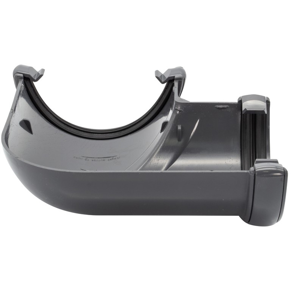 FloPlast Half Round 90 Degree Gutter Angle Anthracite Grey 112mm Image 4