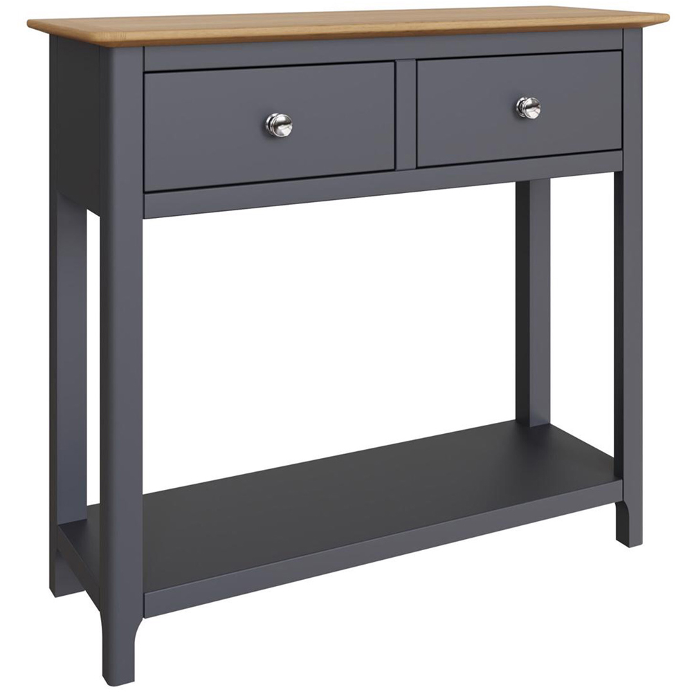 FWStyle Taberno 2 Drawer Graphite Blue Hallway Console Table Image 2