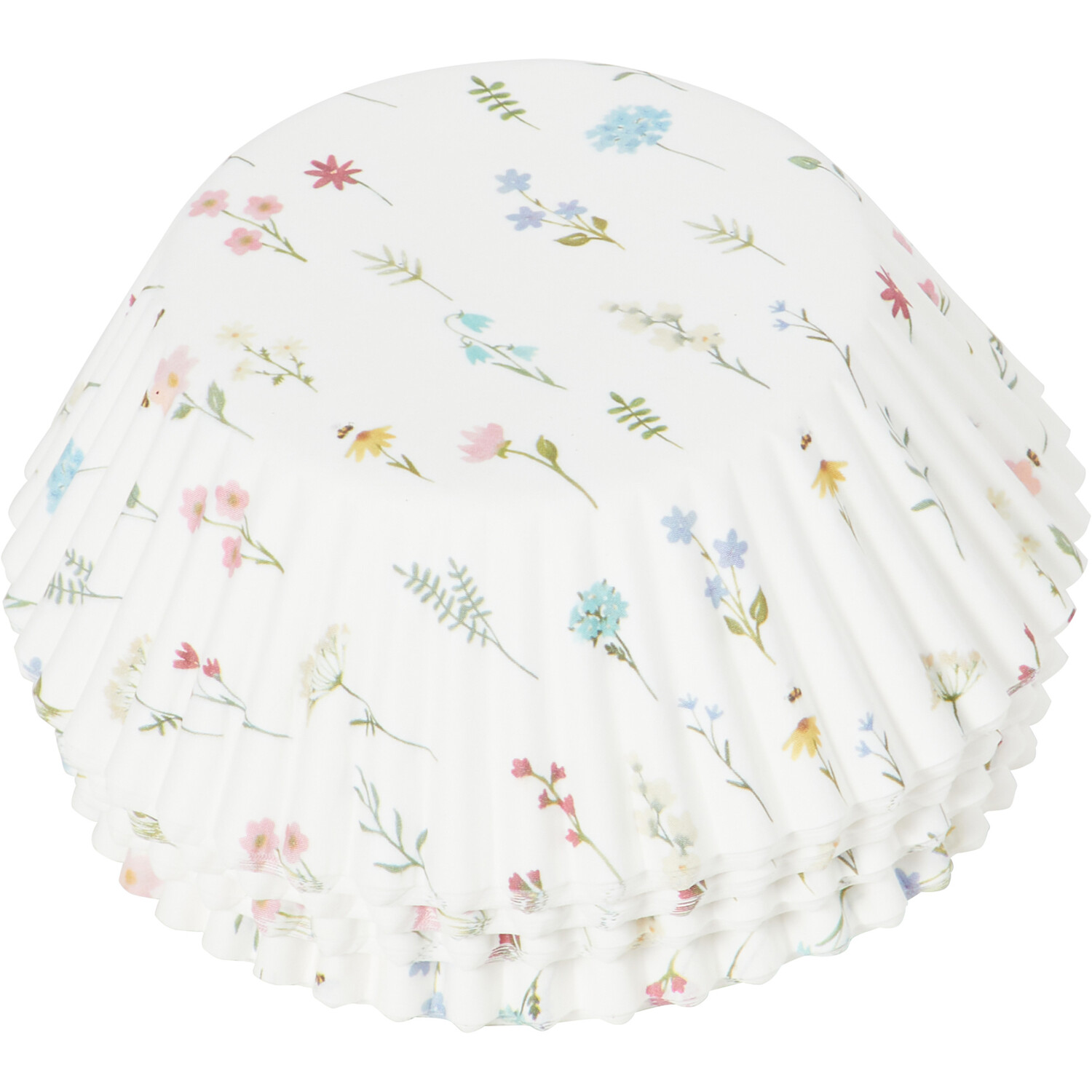 Pack of 100 Flower Market Cupcake Cases - White Image 3
