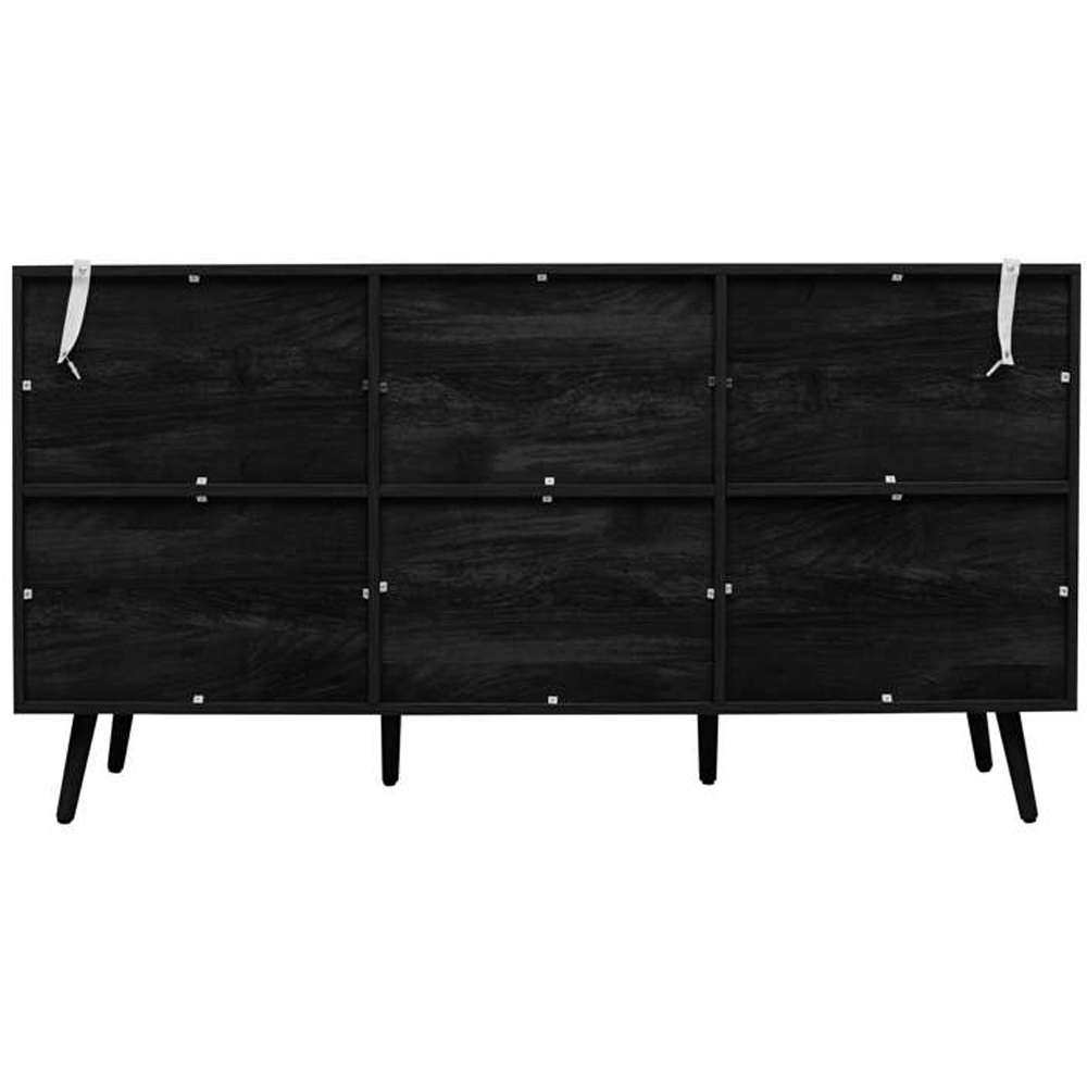 Birlea Noah 3 Door Black Rattan Sideboard Image 5