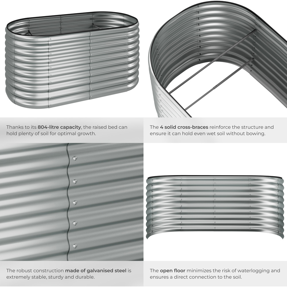 tectake Galvanised Raised Bed 804L Image 4