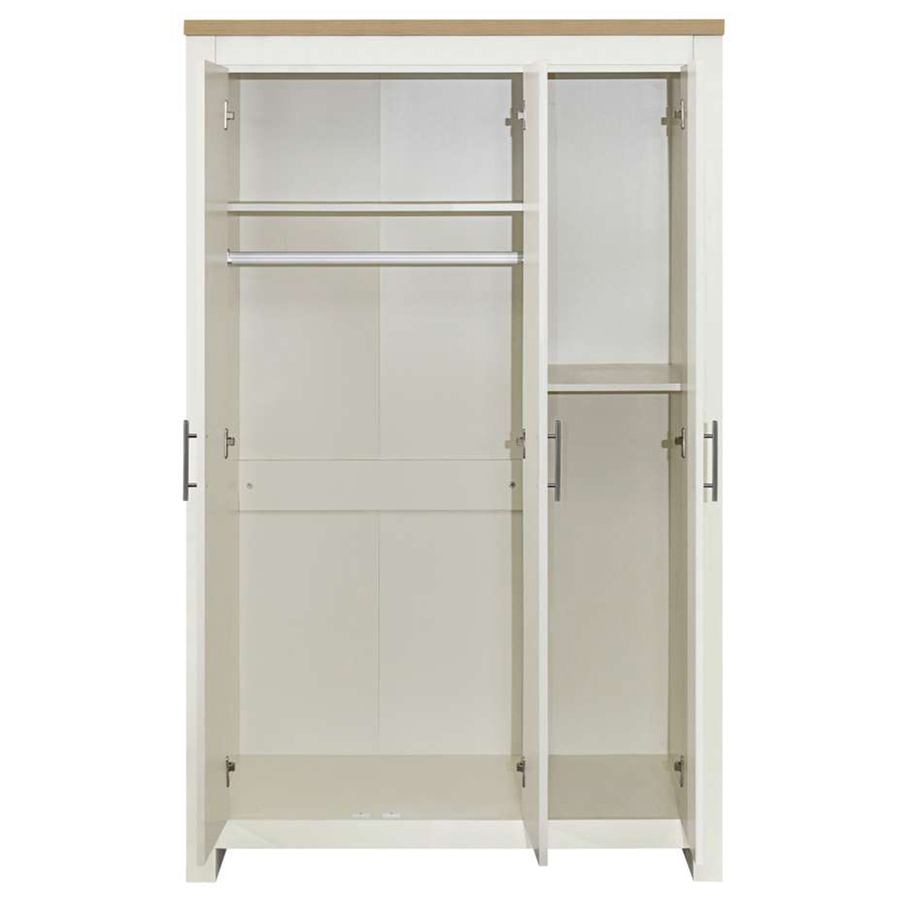 Highgate 3 Door Cream and Oak Wardrobe Image 5