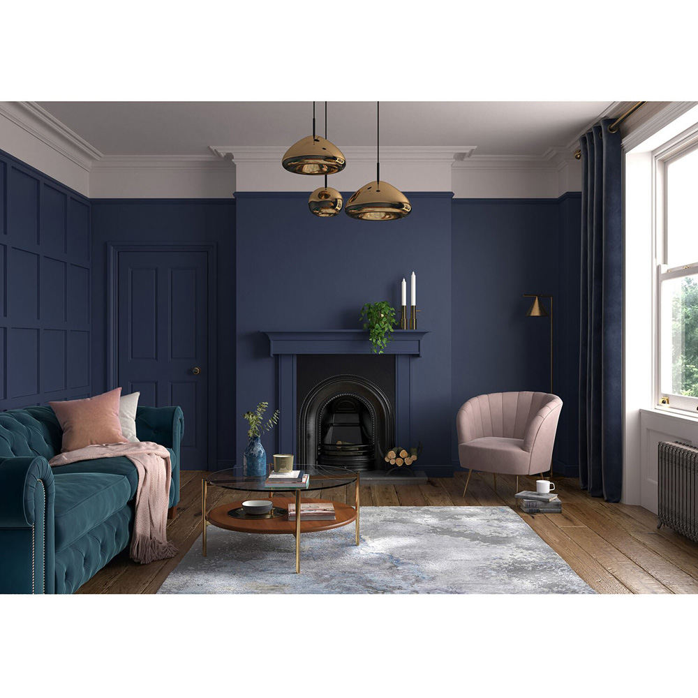 Dulux Heritage Walls and Ceilings DH Oxford Blue Velvet Matt Emulsion Paint 2.5L Image 4
