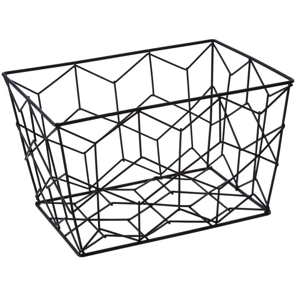 Premier Housewares Vertex Contour Matte Black Storage Basket Image 4
