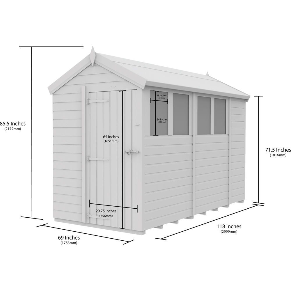 DIY Sheds 5 x 10ft Tongue and Groove Timber Apex Garden Shed Image 9