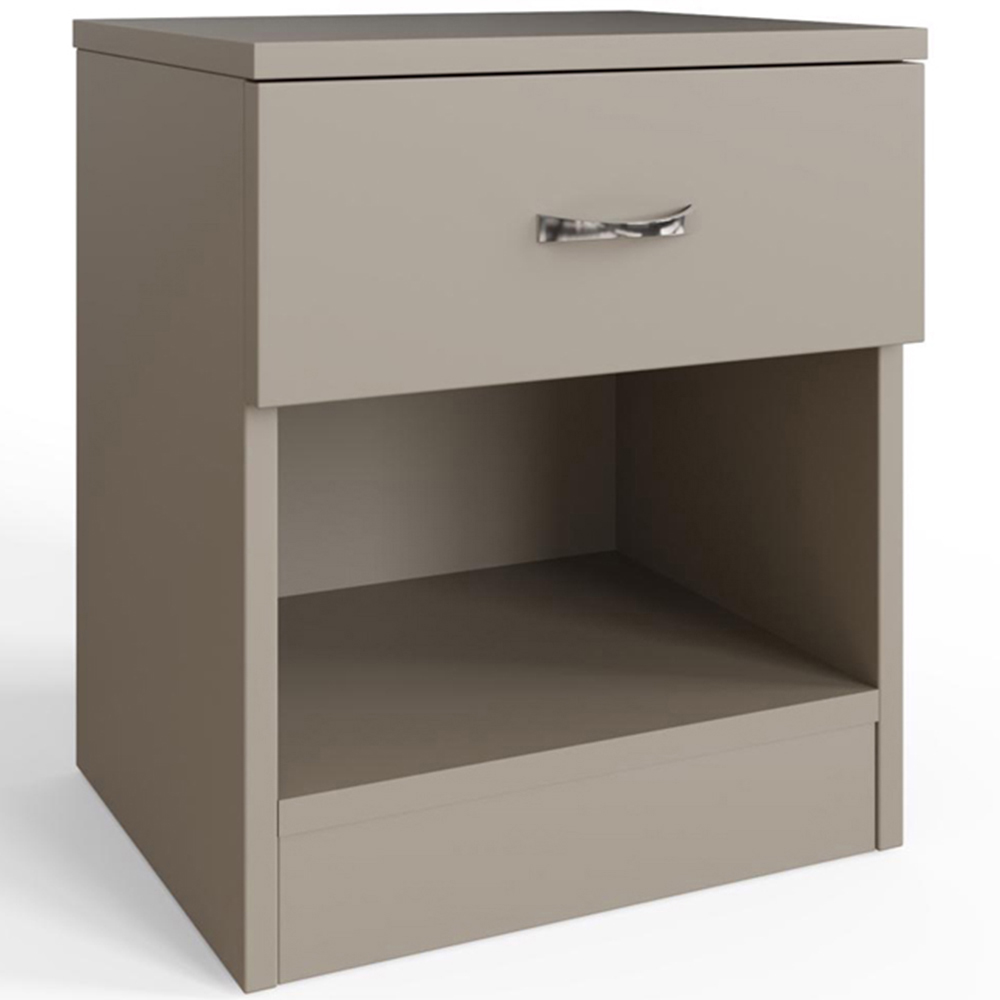 FWStyle Promo Single Drawer Putty Modern Bedside Table Image 2