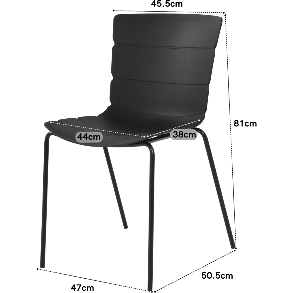 Core Products Aspen Bali 4 Seater Plastic Square Dining Set White and Black Image 7