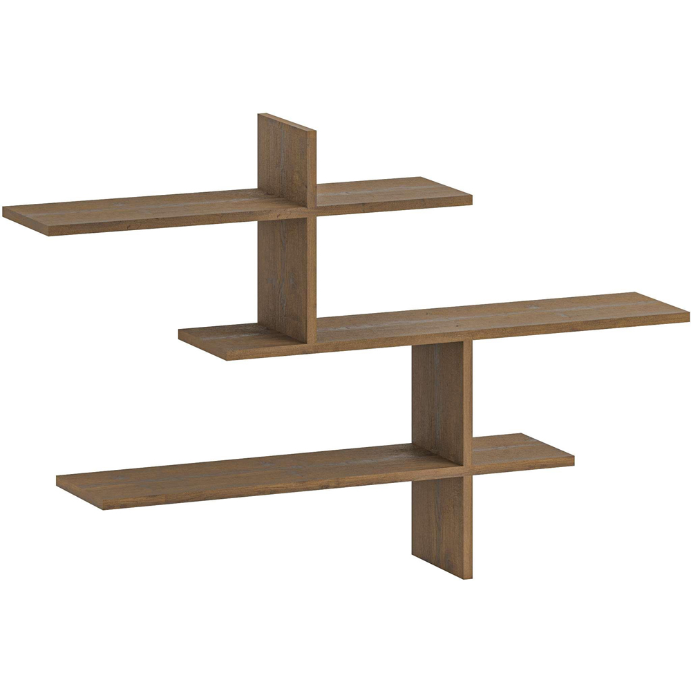 Decortie Leo Dark Oak Effect Modern Floating Shelf Image 2