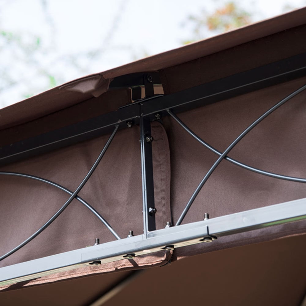 3x3m Gazebo Metal Brown Image 4