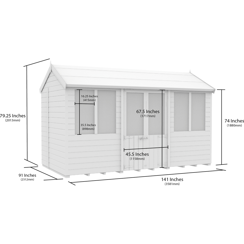 DIY Sheds 12 x 8ft Tongue and Groove Timber Apex Summer Garden Shed Image 9