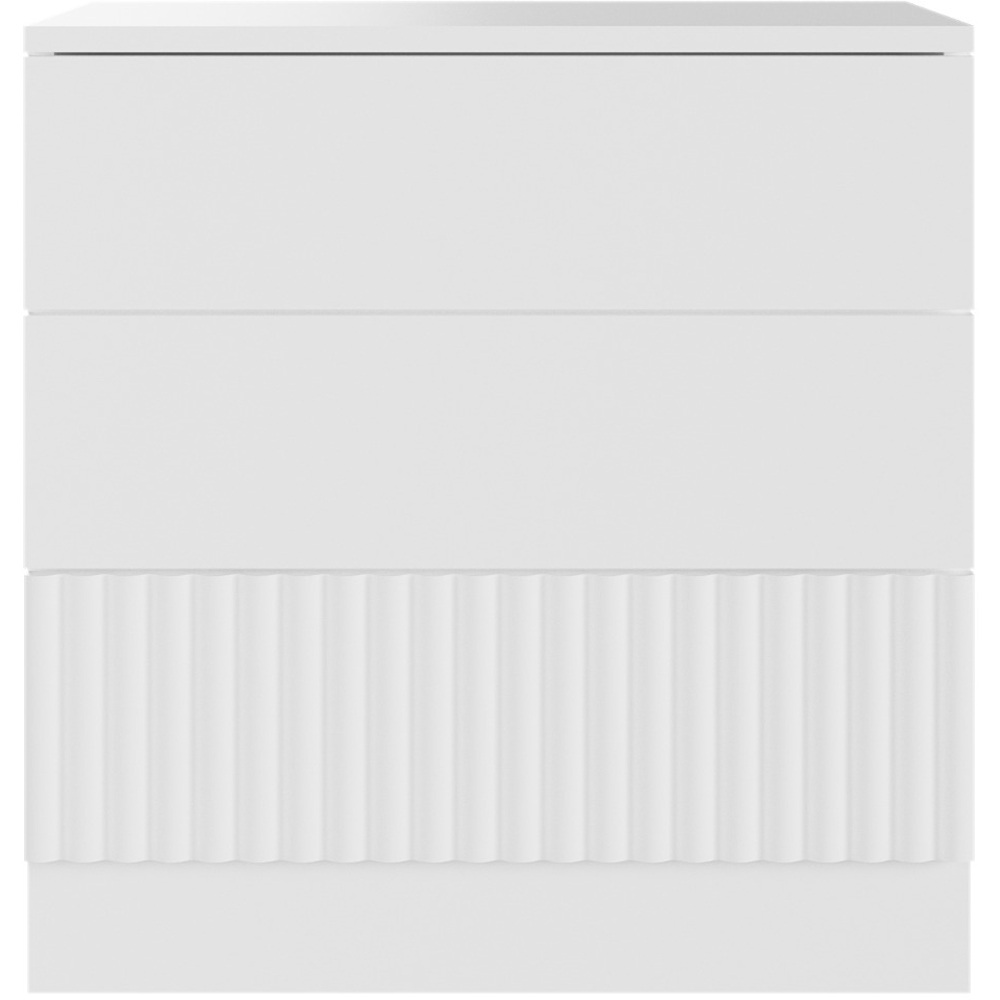 Flair Luca 3 Drawer White Ribbed Chest of Drawers Image 2