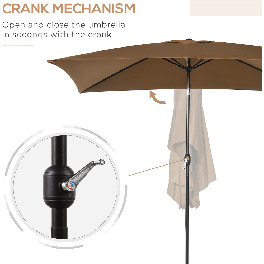 Outsunny Brown Crank and Tilt Parasol 3m Image 7