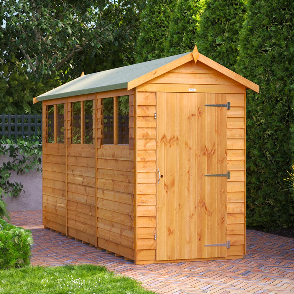 Power Sheds 12 x 4ft Overlap Apex Wooden Shed Image 2