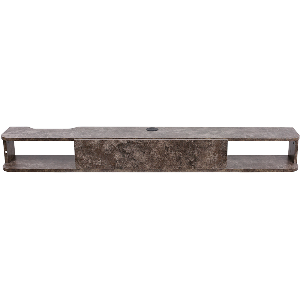 Living and Home Open Shelf Vintage Grey Wall Mounted TV Stand Image 2