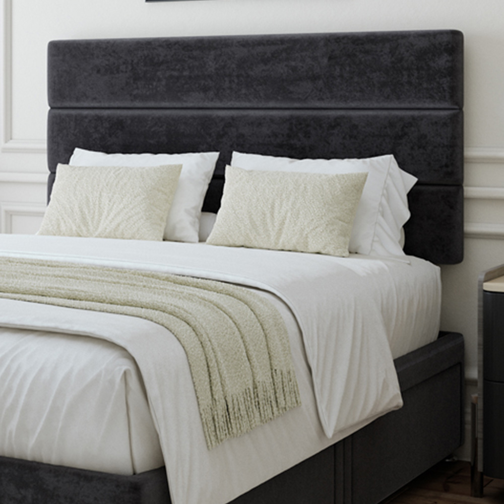 Bedmaster Super King Black Naples 4 Drawers Velvet Divan Base Image 2