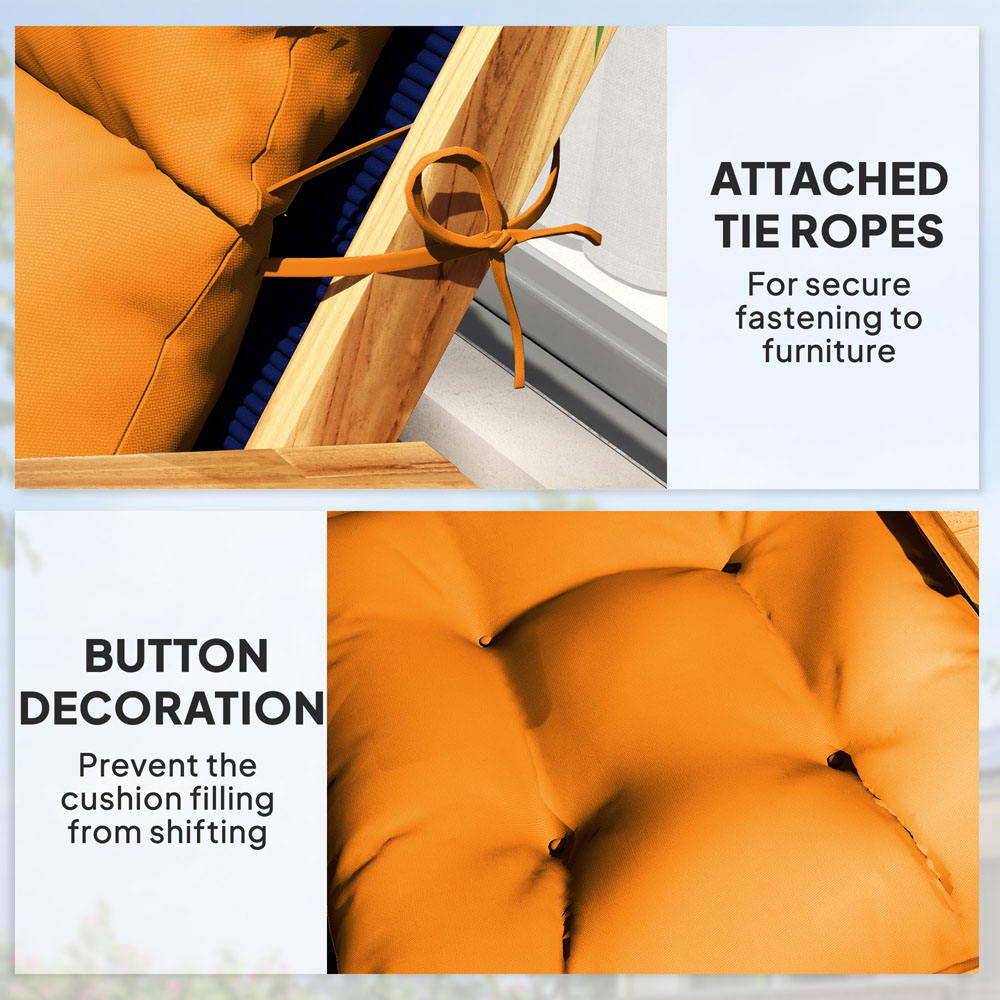 Outsunny Orange Adirondack Rocking Chair Cushion 115 x 56cm Image 5