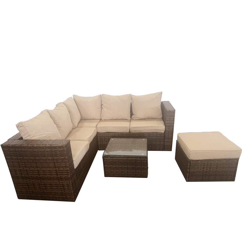 Carolina 6 Seater Dark Brown Conversation Set Image 2