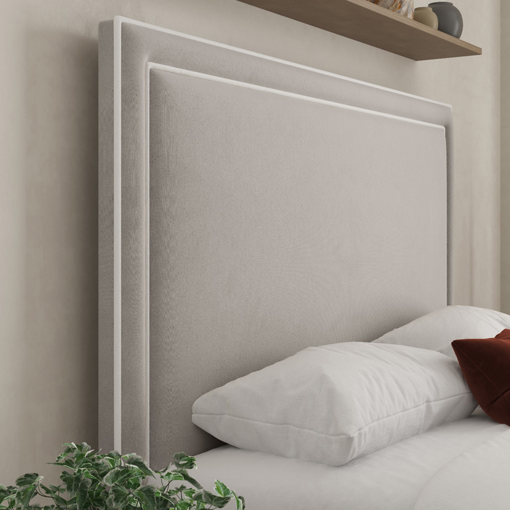 DS Living Verona Single Plush Pebble Piping Ottoman Bed Image 2