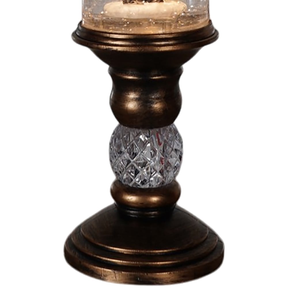 Xmas Haus Snow Swirl Glitter LED Candle Christmas Decoration 27cm Image 3