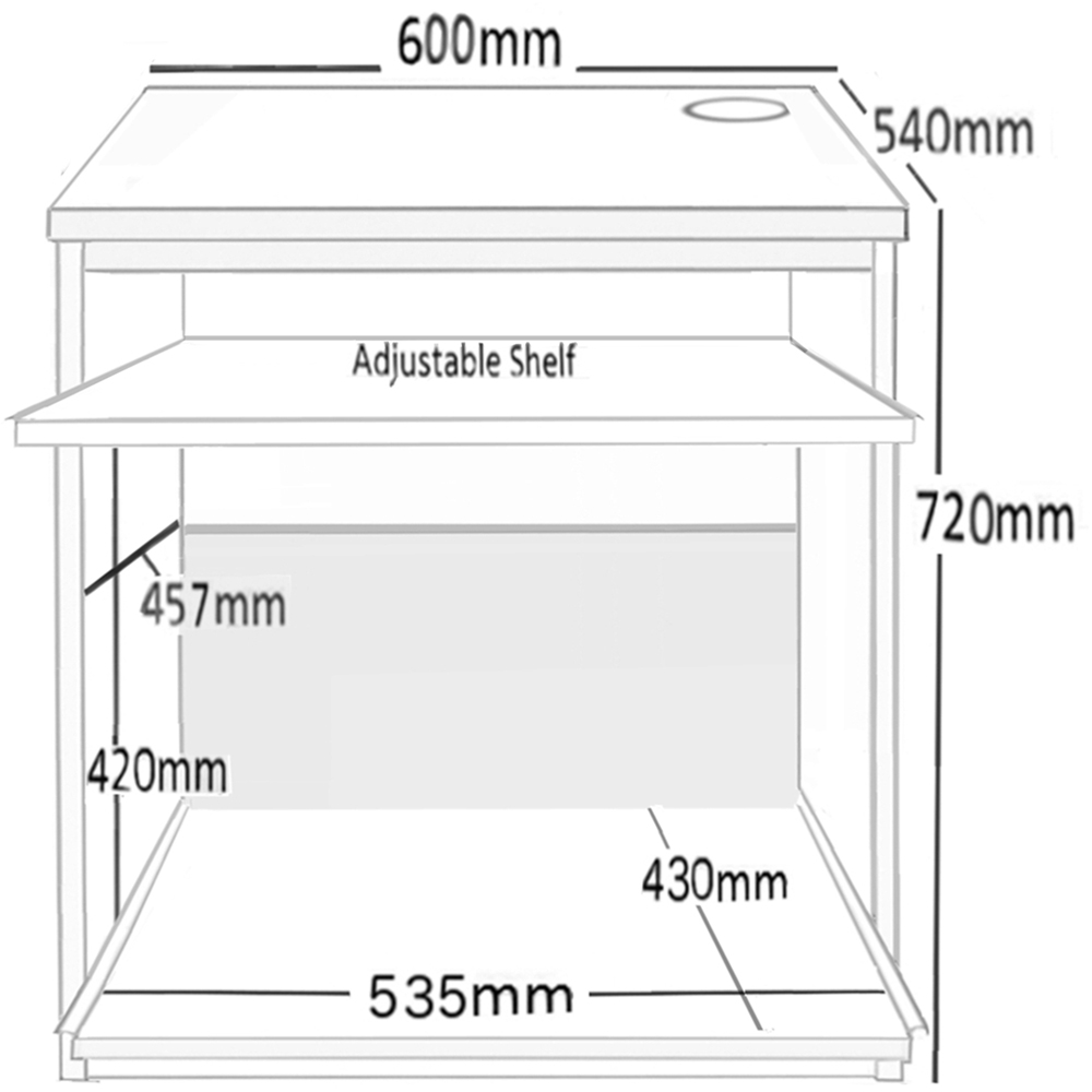 R White Cabinets Printer Desk Stand Grey Image 4