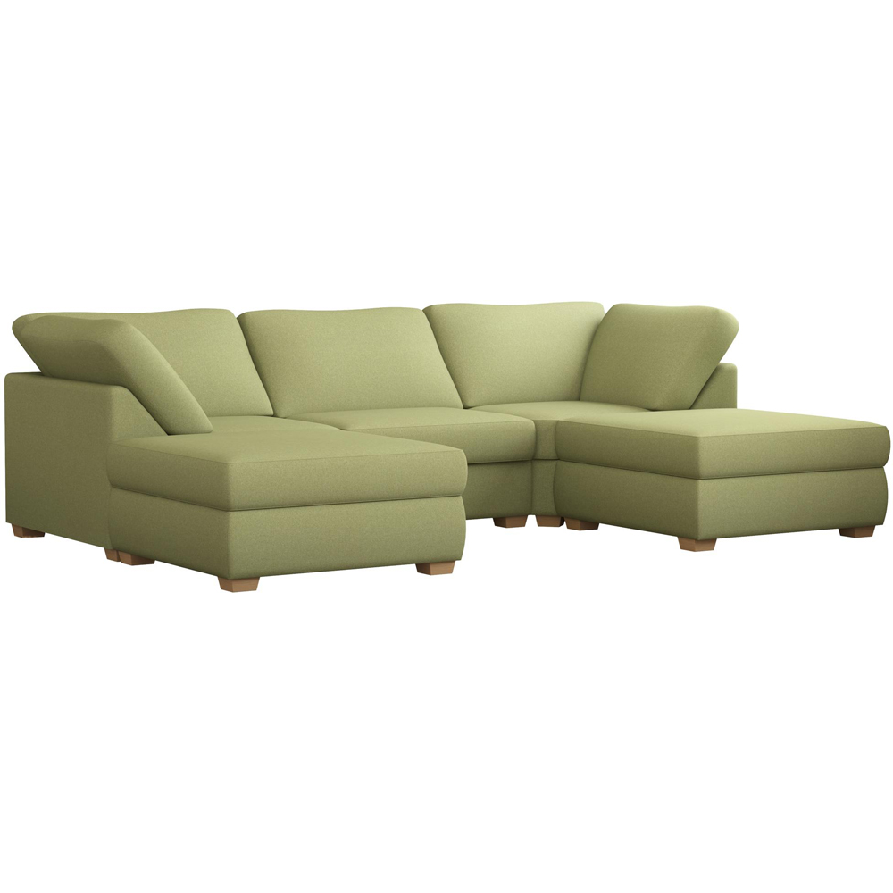 Nestle 5 Seater Olive Venice Fixed Back U-Shape Sofa Image 3
