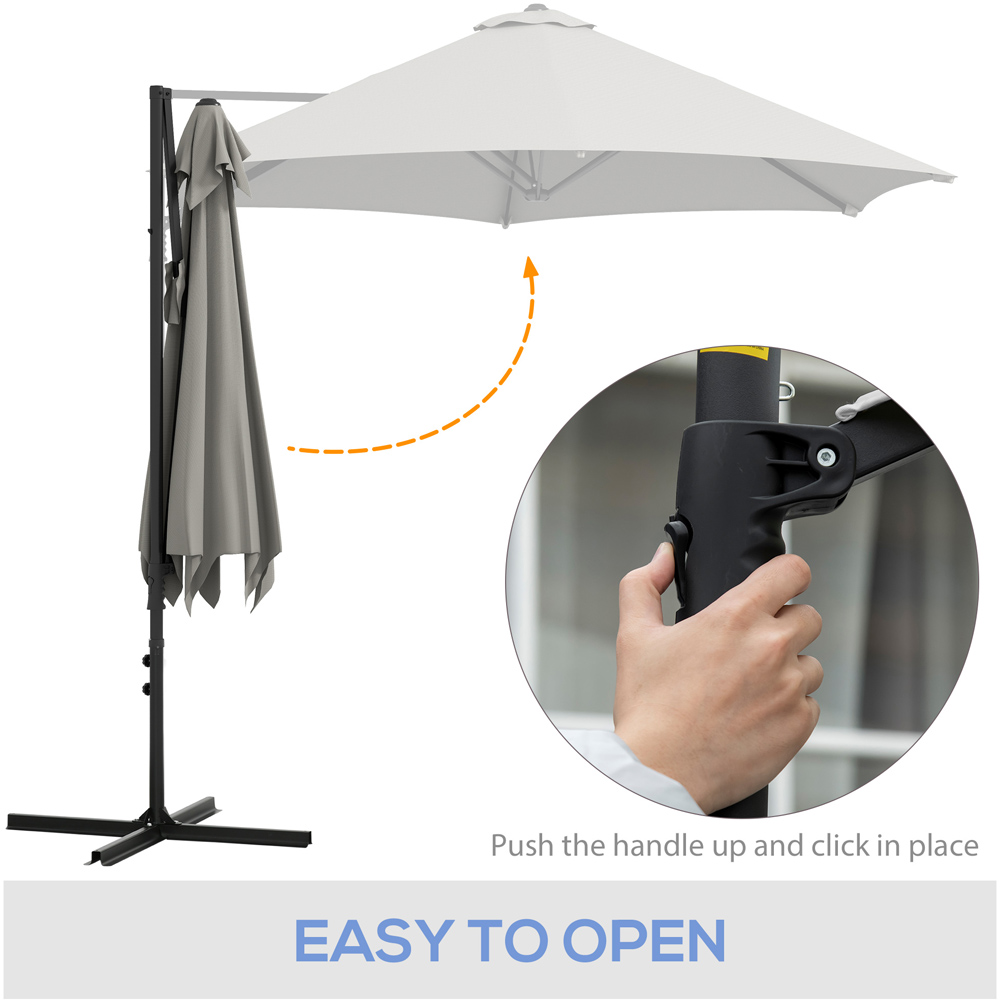 Outsunny Light Grey Rotating Offset Roma Parasol 2.5m Image 6