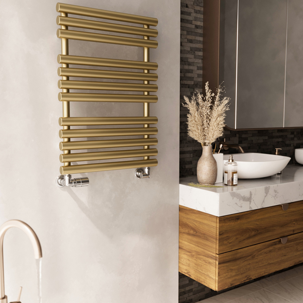 Terma Rolo Towel 1592BTU Brass Heated Towel Rail 755 x 520mm Image 7