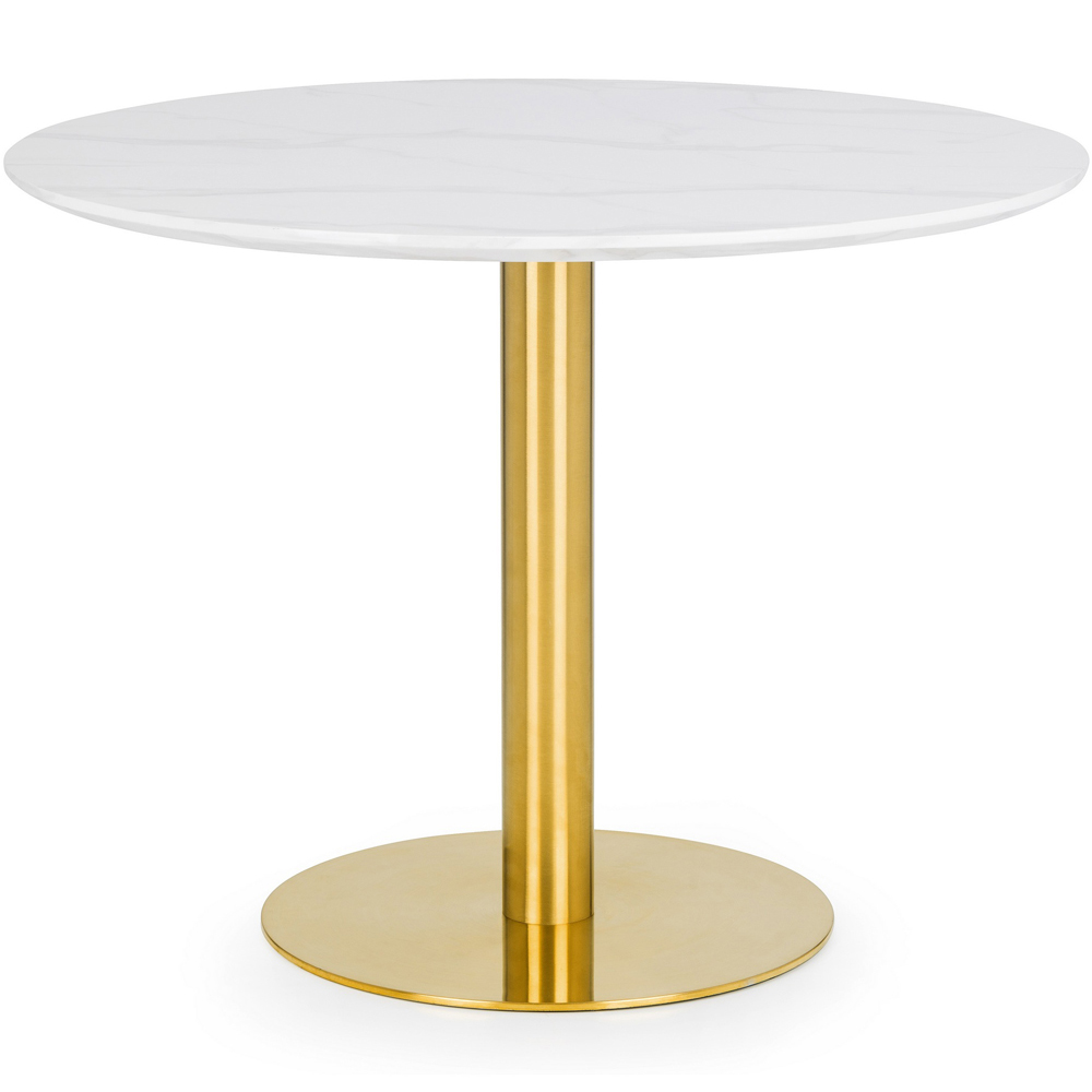 Julian Bowen Palermo Delaunay 2 Seater Round Dining Set White and Blue Image 3
