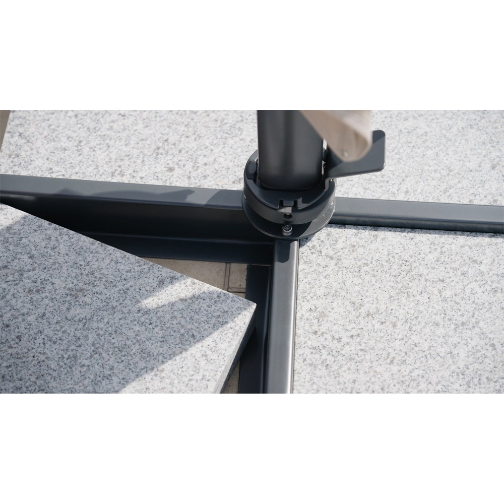 Kettler Luna Taupe and Grey Cantilever Square Parasol with Granite Base and Night Cover 3 x 3m Image 6