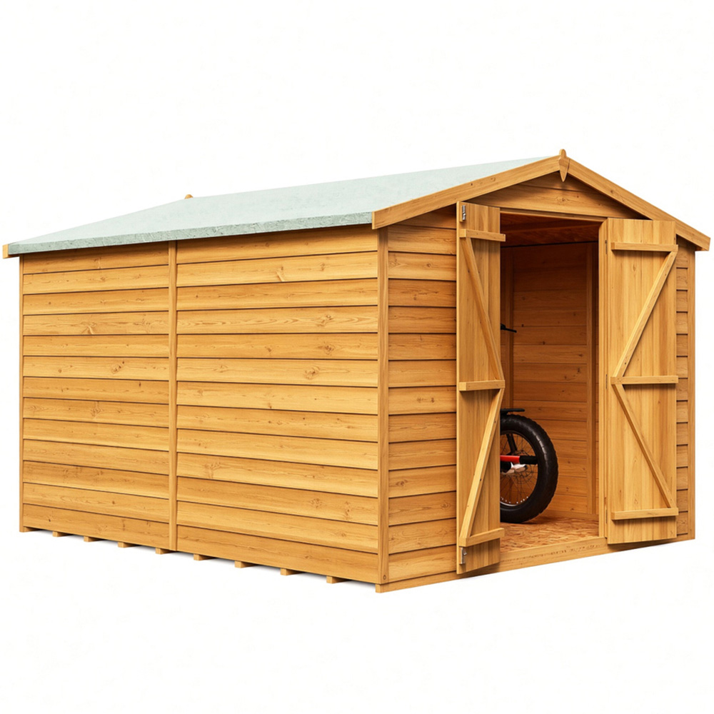 Shire 10 x 8ft Double Door Dip Treated Overlap Apex Shed Image 2