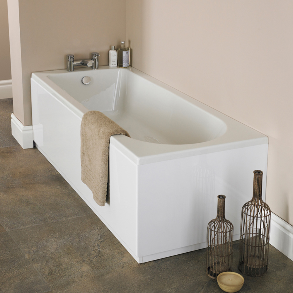 nuie Barmby White Eternalite Round Single Ended Bath 1800 x 800mm Image 2