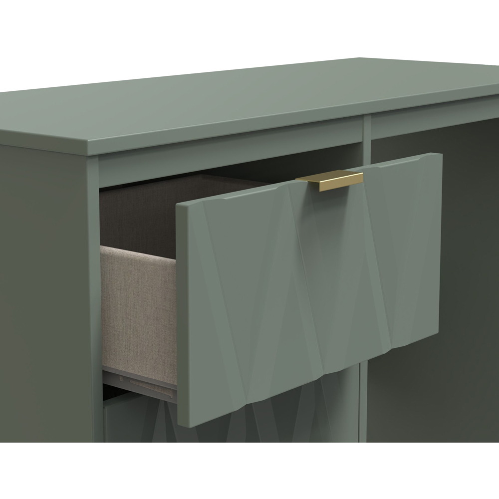 Crowndale Las Vegas 3 Drawer Reed Green Dressing Table Image 6