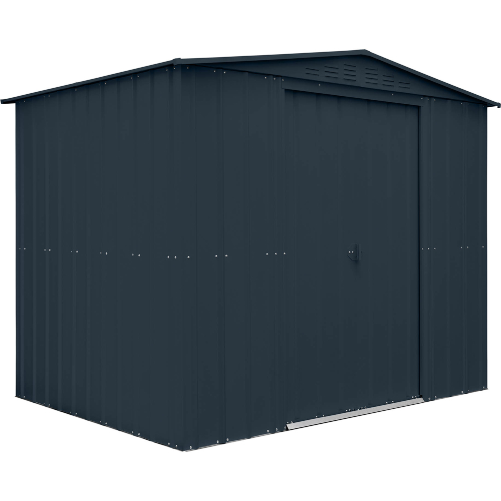 Globel 8 x 6ft 2 Door Grey Metal Apex Garden Shed Image 1