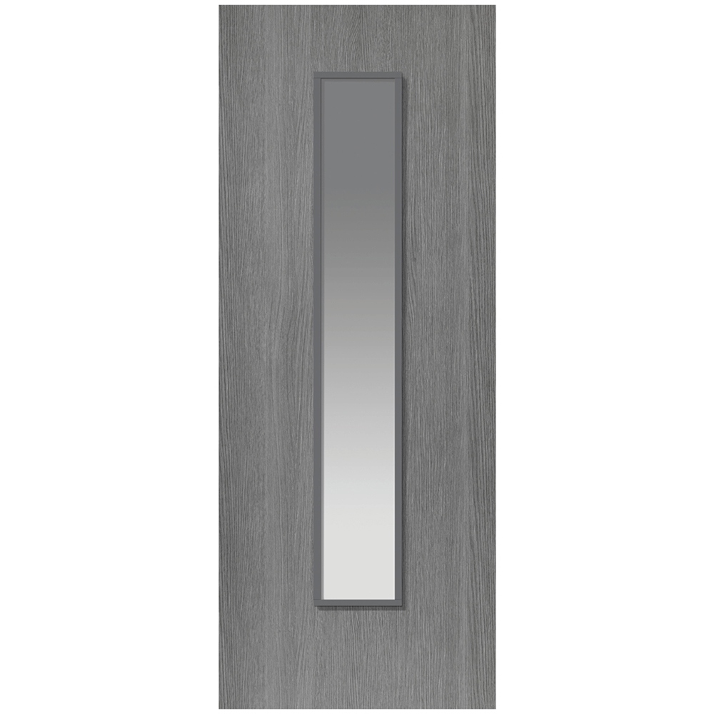 JB Kind Pintado Plain Flush Grey Glazed Internal Door 1981 x 838mm Image 1