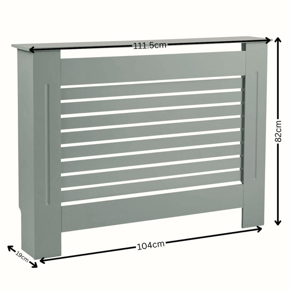 Home Source York Grey Horizontal Line Radiator Cover Medium Image 7