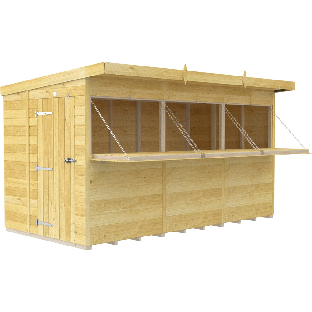 DIY Sheds 12 x 8ft Single Door Pressure Treated Tongue and Groove Timber Outdoor Bar Shed Image 3