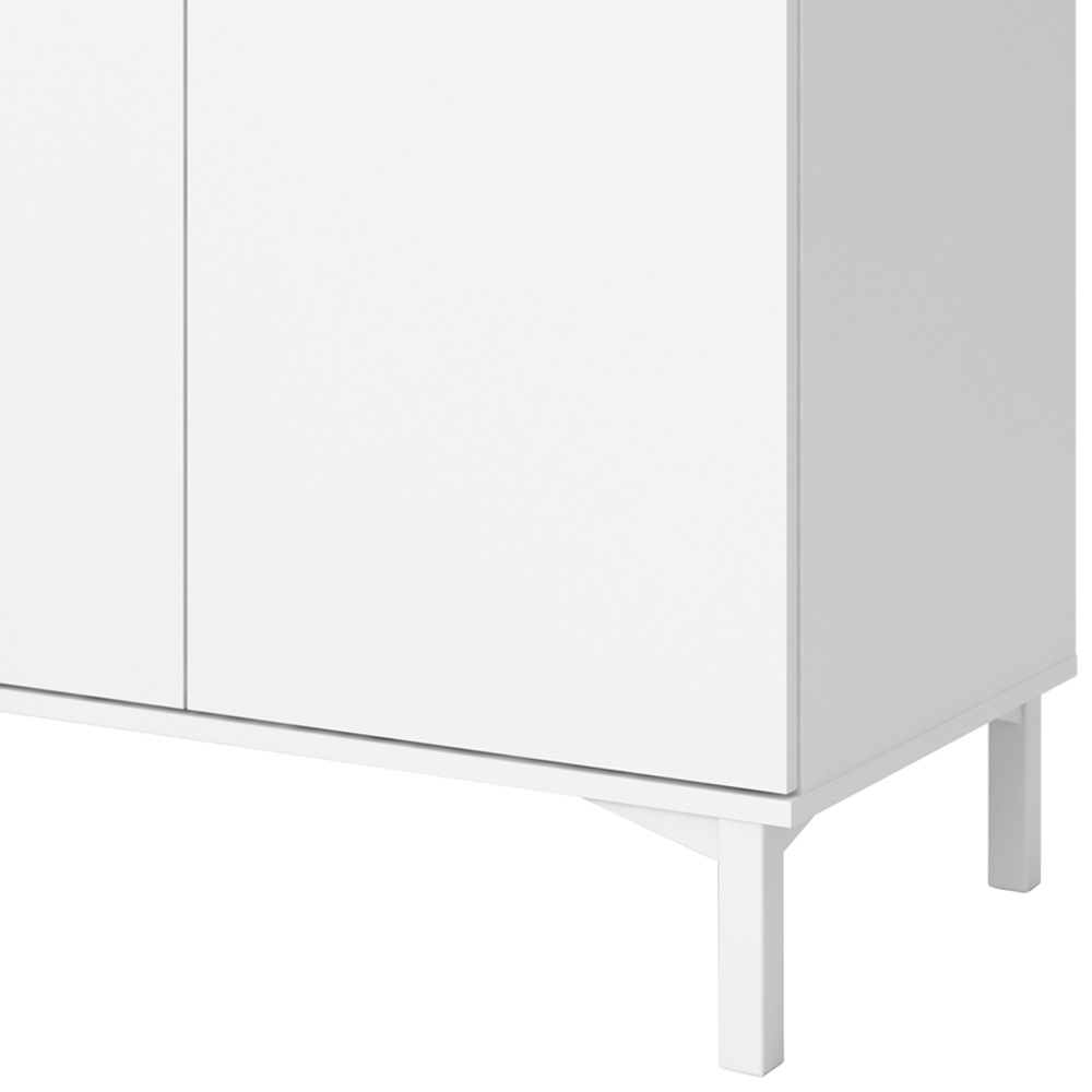 Florence Roomers 3 Door 3 Drawer Single Shelf White and Oak Sideboard Image 9