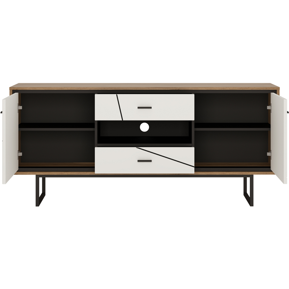 Florence Brolo 2 Door 2 Drawer Walnut Dark Panel TV Unit Image 3