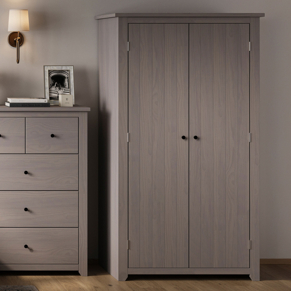 Havana 2 Door Grey Wardrobe Image 6