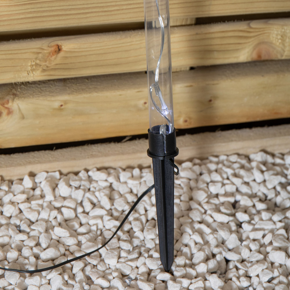 Samuel Alexander 4 Piece White LED Crystal Snowflake Christmas Path Light Set Image 6