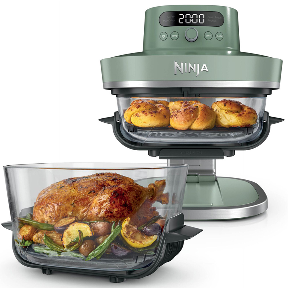 Ninja CRISPi PRO AS090UKGN 5-in-1 Moss Green Dual 8L Glass Air Fryer Image 2