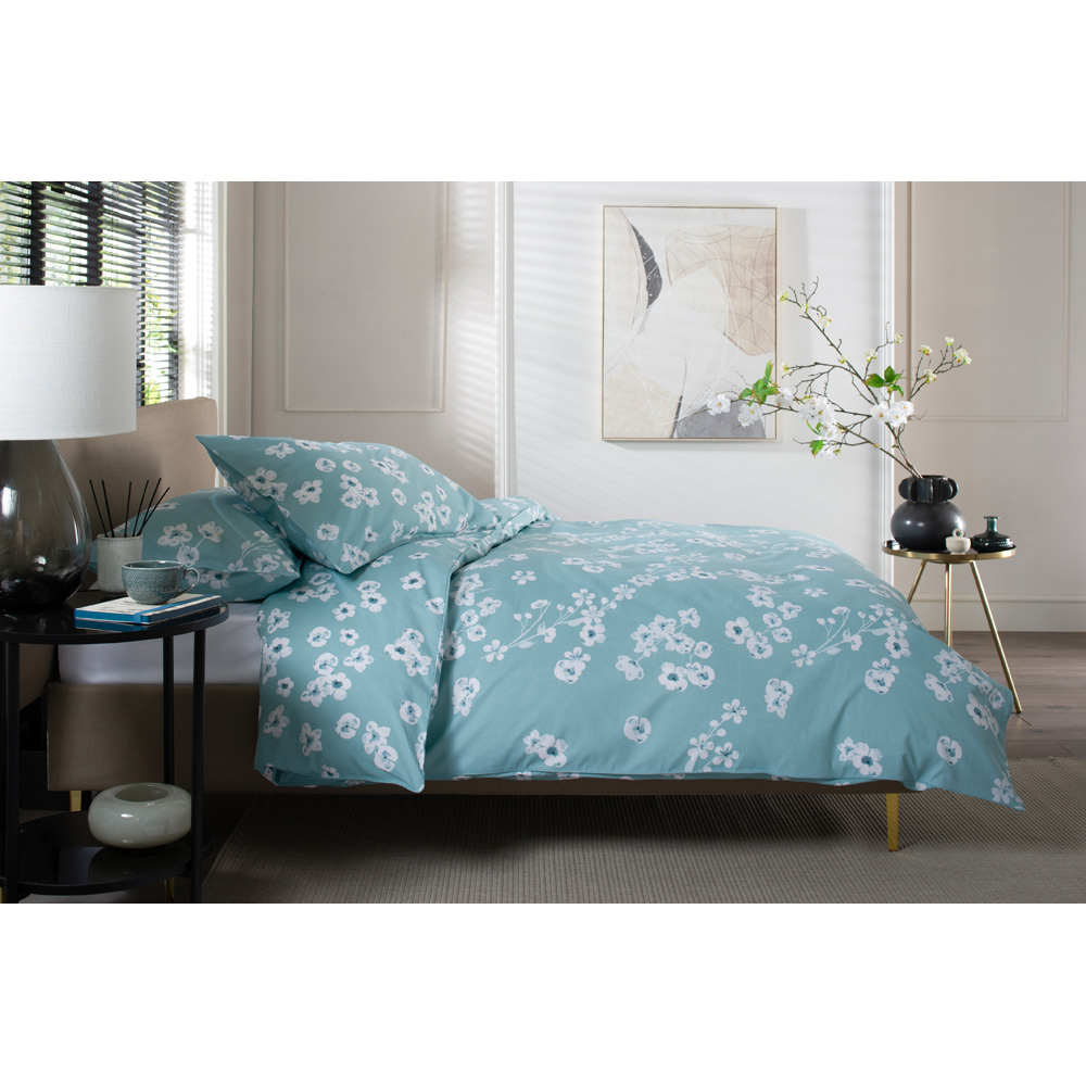 The Lyndon Company Petite Fleure King Size Duck Egg Duvet Set Image 2